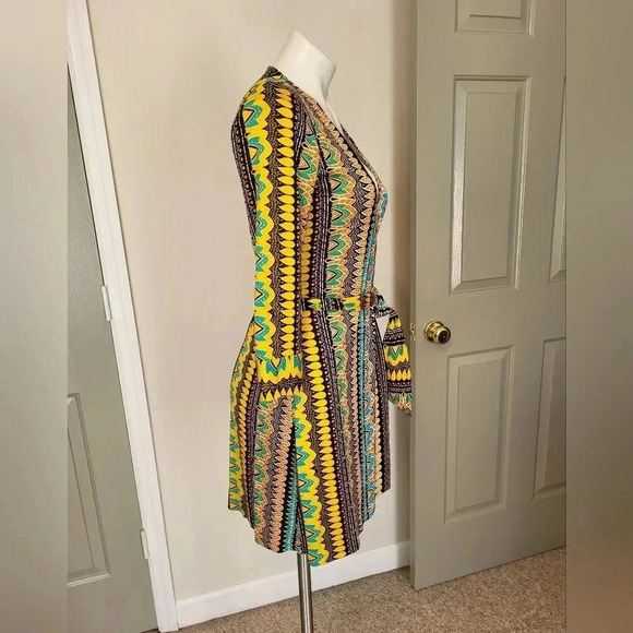Diane Von Furstenberg DVF Silk Ervin Printed Draped Wrap Tunic Mini Dress(4) - Picture 2 of 8